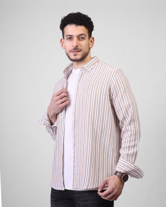 Stripe long sleeve shirt -3215