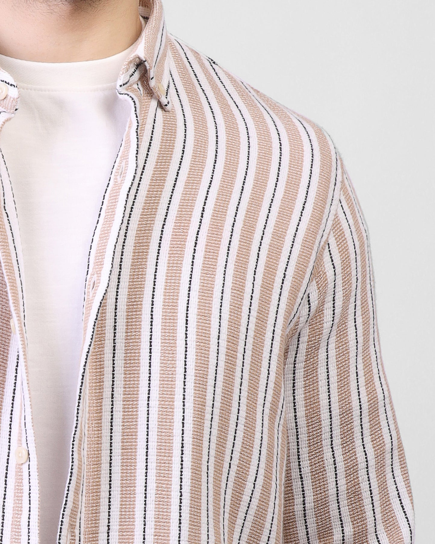 Stripe long sleeve shirt -3215