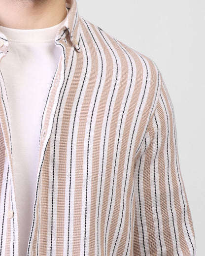 Stripe long sleeve shirt -3215