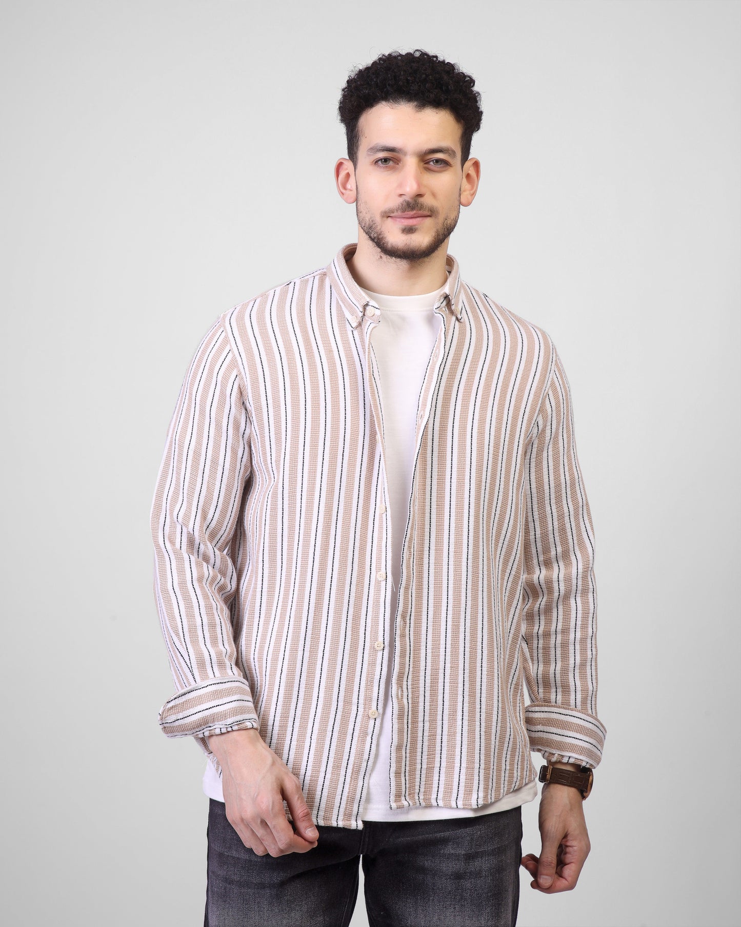 Stripe long sleeve shirt -3215