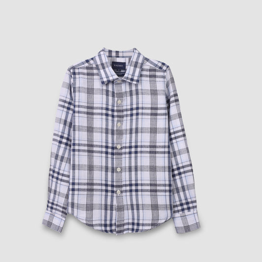 LONG SLEEVE SHIRT KIDS BASIC PLAID COTTON 3334