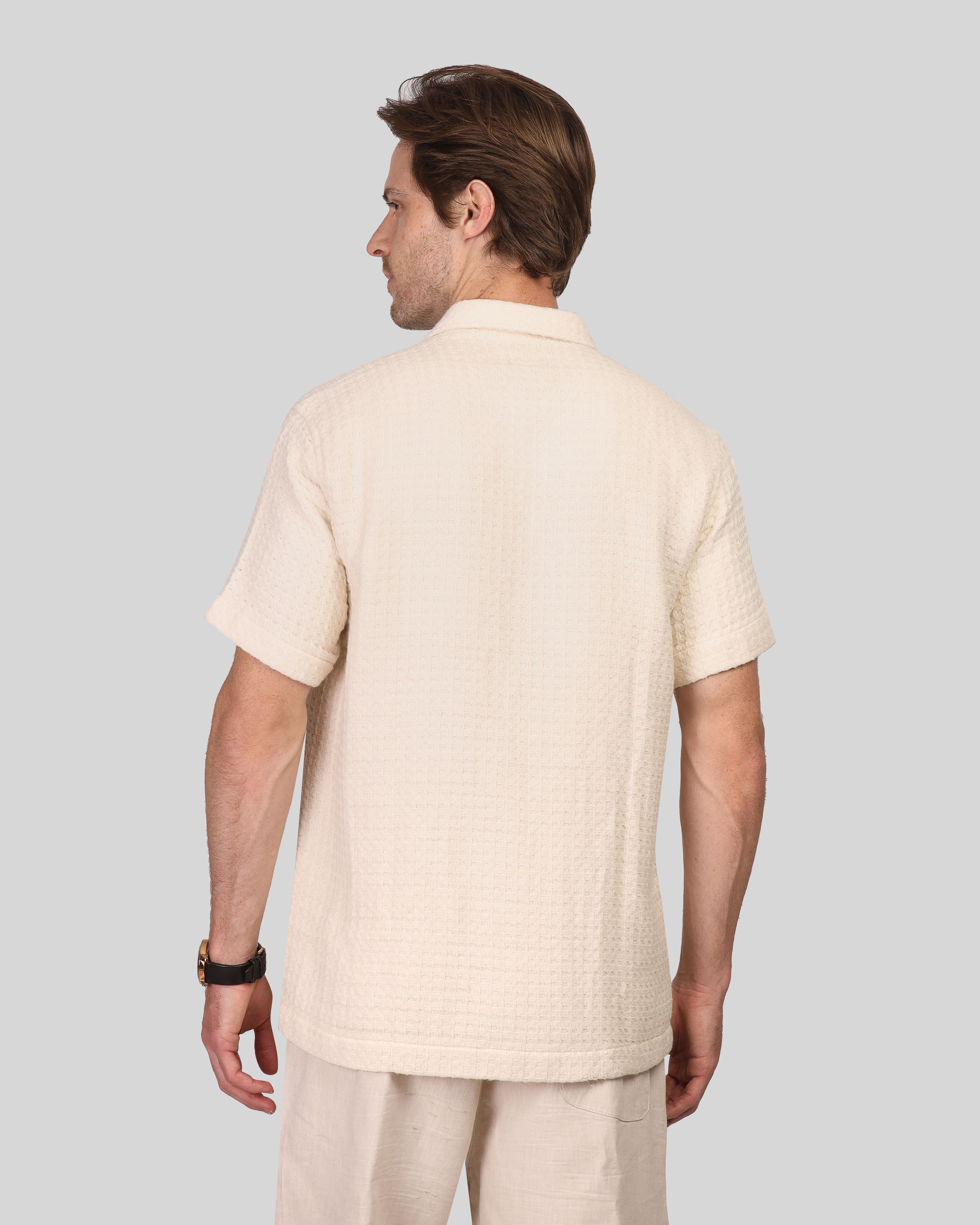 Textured Cotton Half-Sleeve - 3345