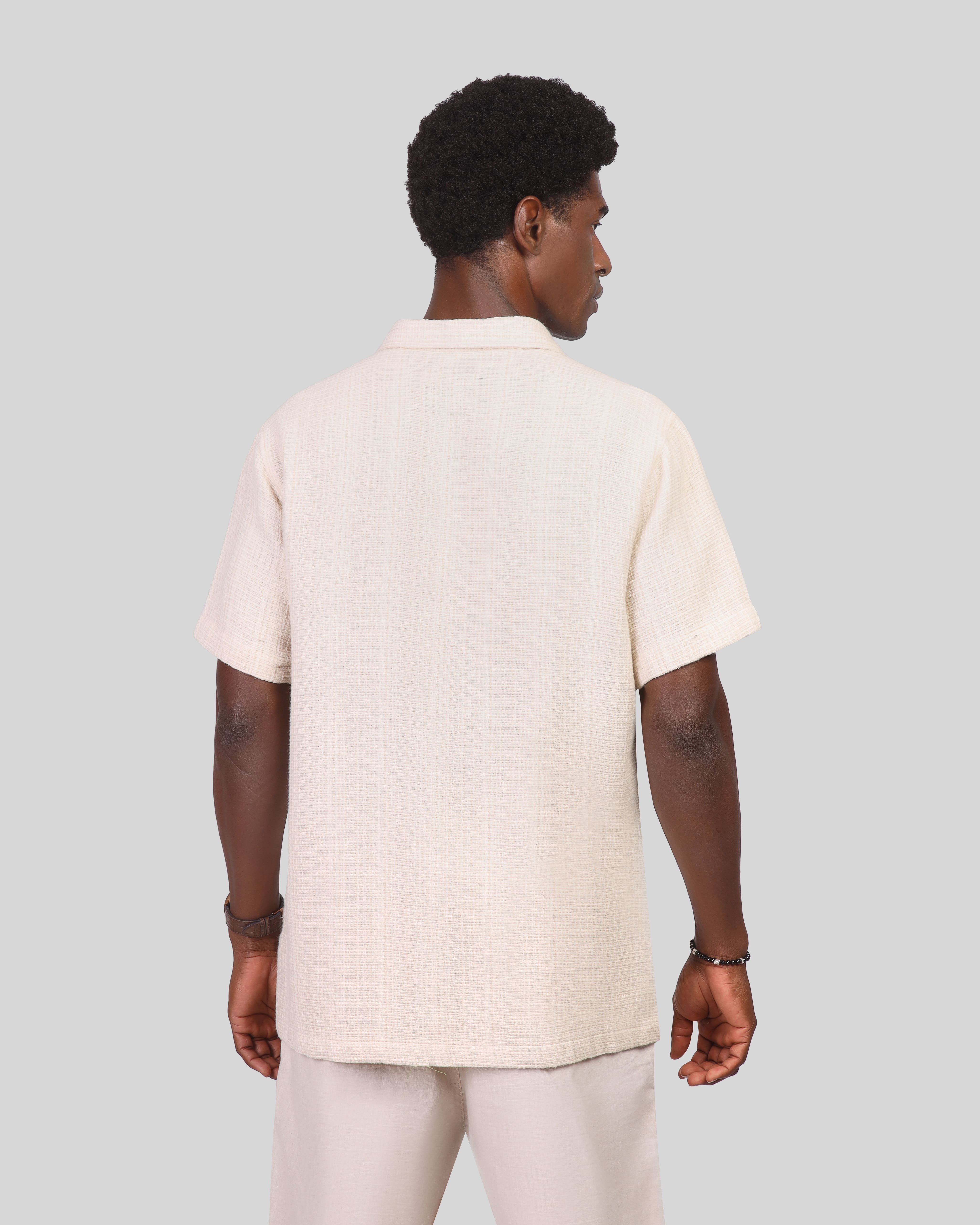 Textured Cotton Half-Sleeve - 3346