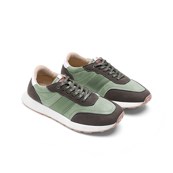 Perforated Suede-Look Leather Sneaker - 136