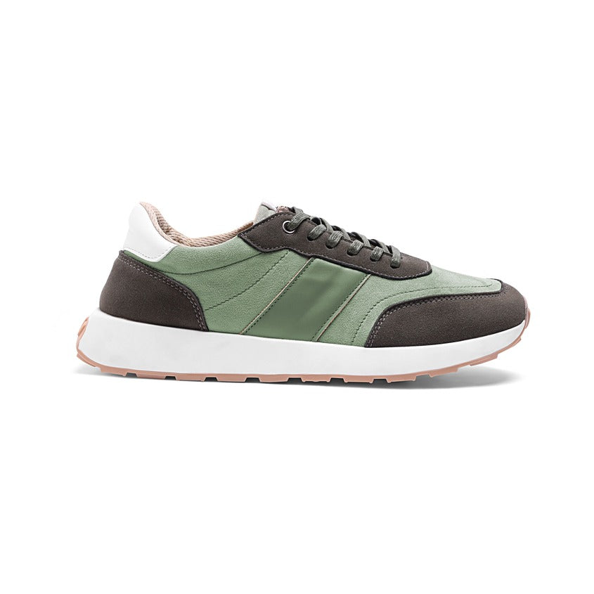 Perforated Suede-Look Leather Sneaker - 136