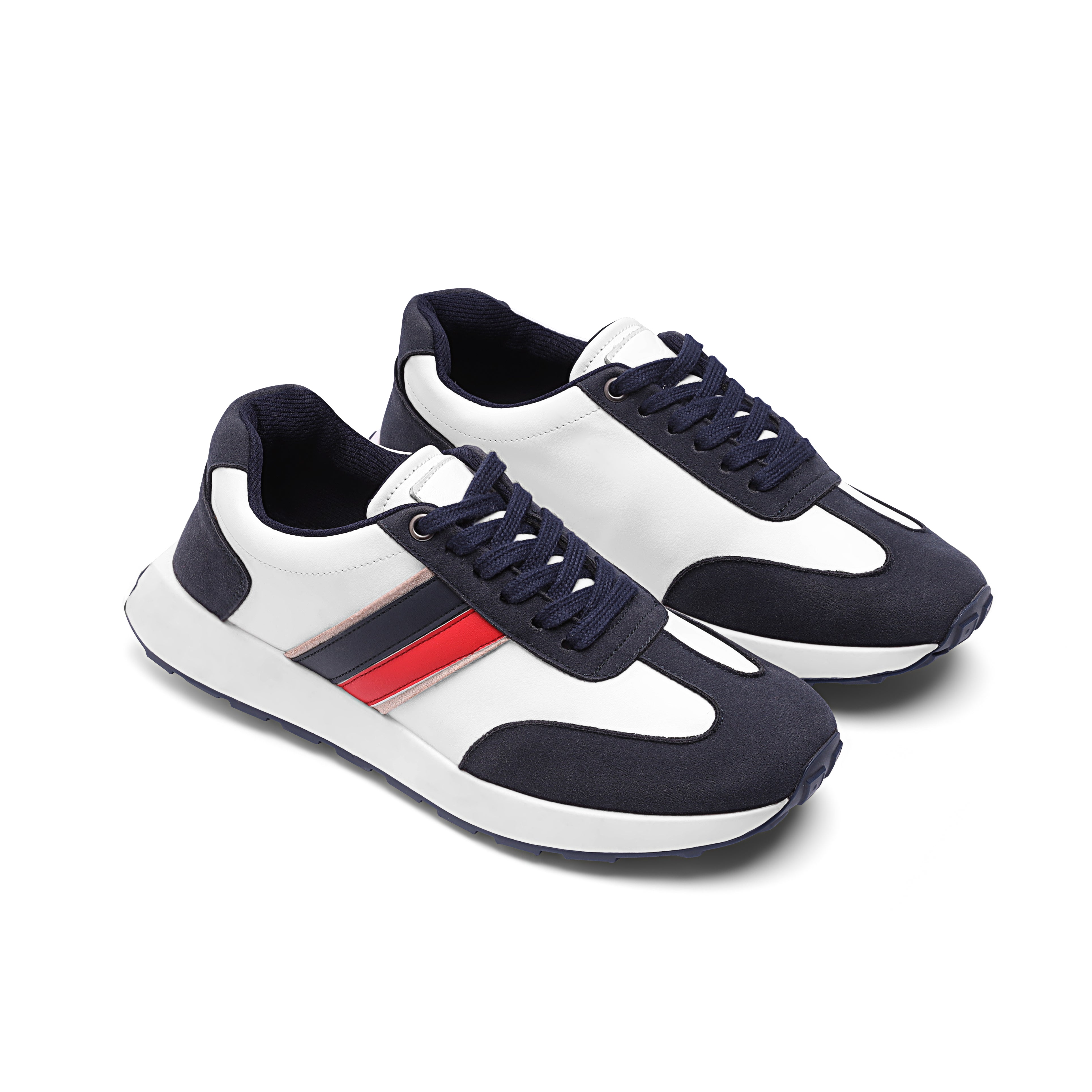 Suede-Accented Leather Sneaker - 142