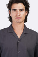 Slub Shibeka Tennis-Collar Half-Sleeve Shirt