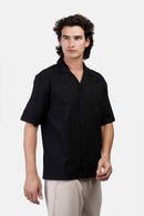 Slub Shibeka Tennis-Collar Half-Sleeve Shirt