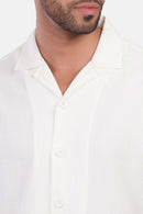 Slub Shibeka Tennis-Collar Half-Sleeve Shirt