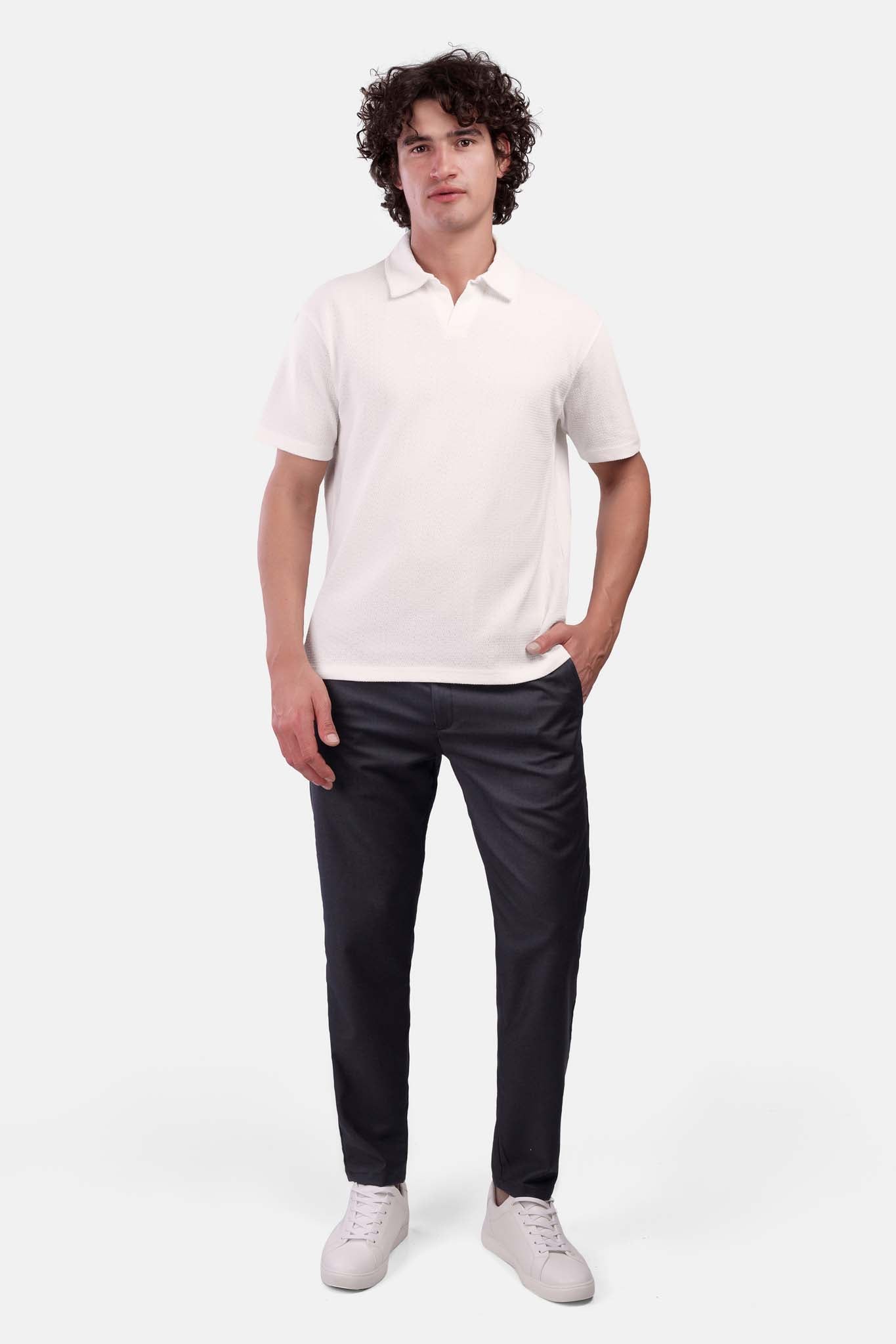 Oversized Jacquard Polo T-Shirt