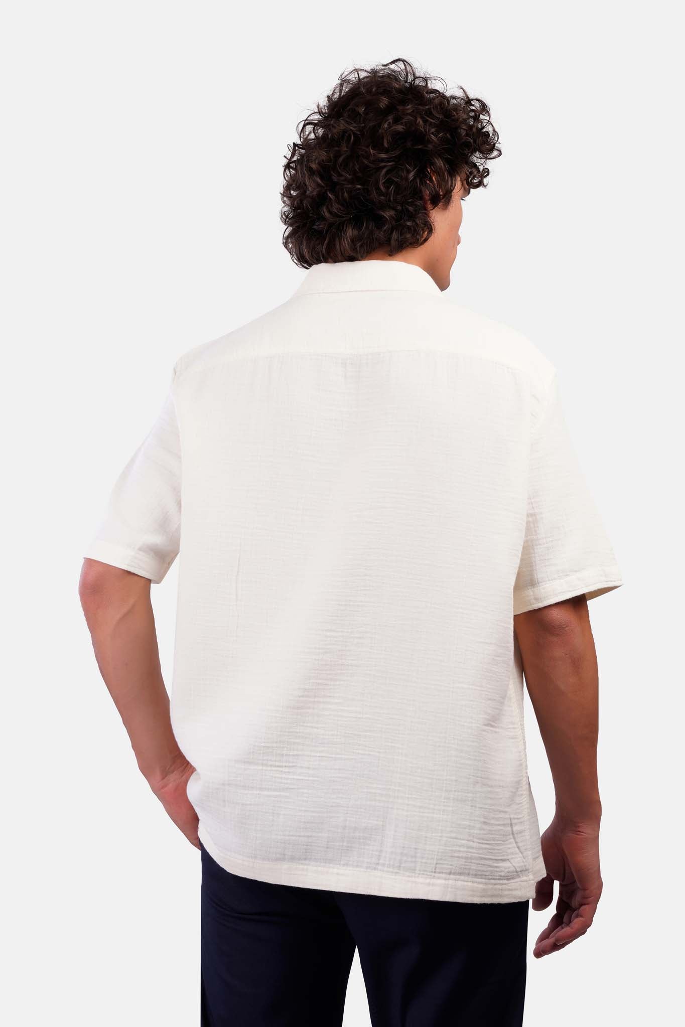 Crochet Tennis-Collar Half-Sleeve Shirt