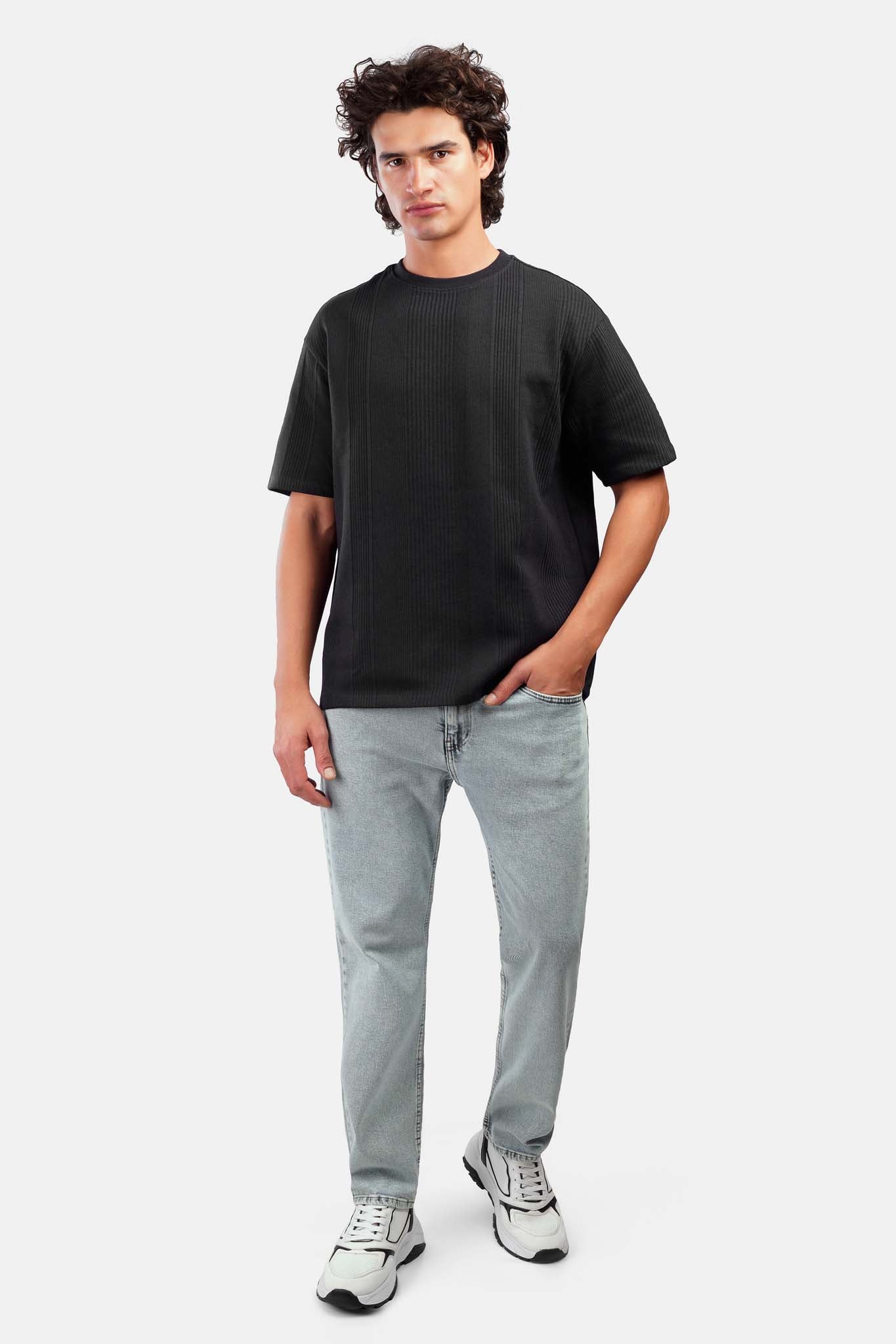 Striped Jacquard Oversized T-Shirt