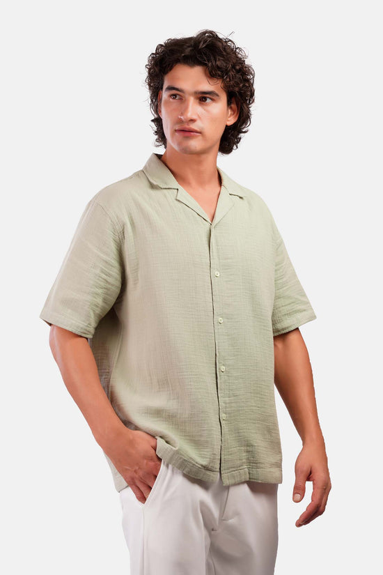 Crochet Tennis-Collar Half-Sleeve Shirt