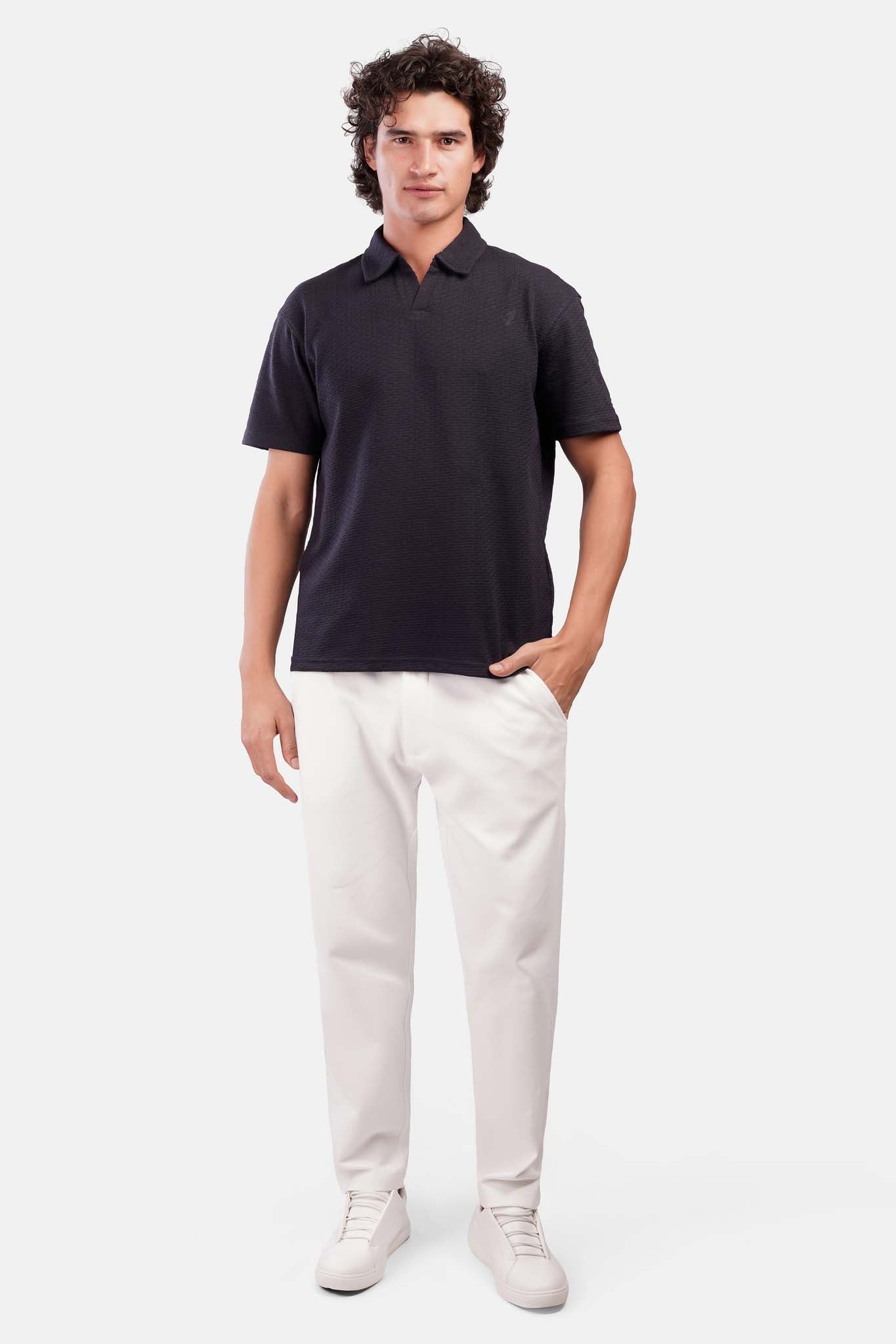 Oversized Jacquard Polo T-Shirt