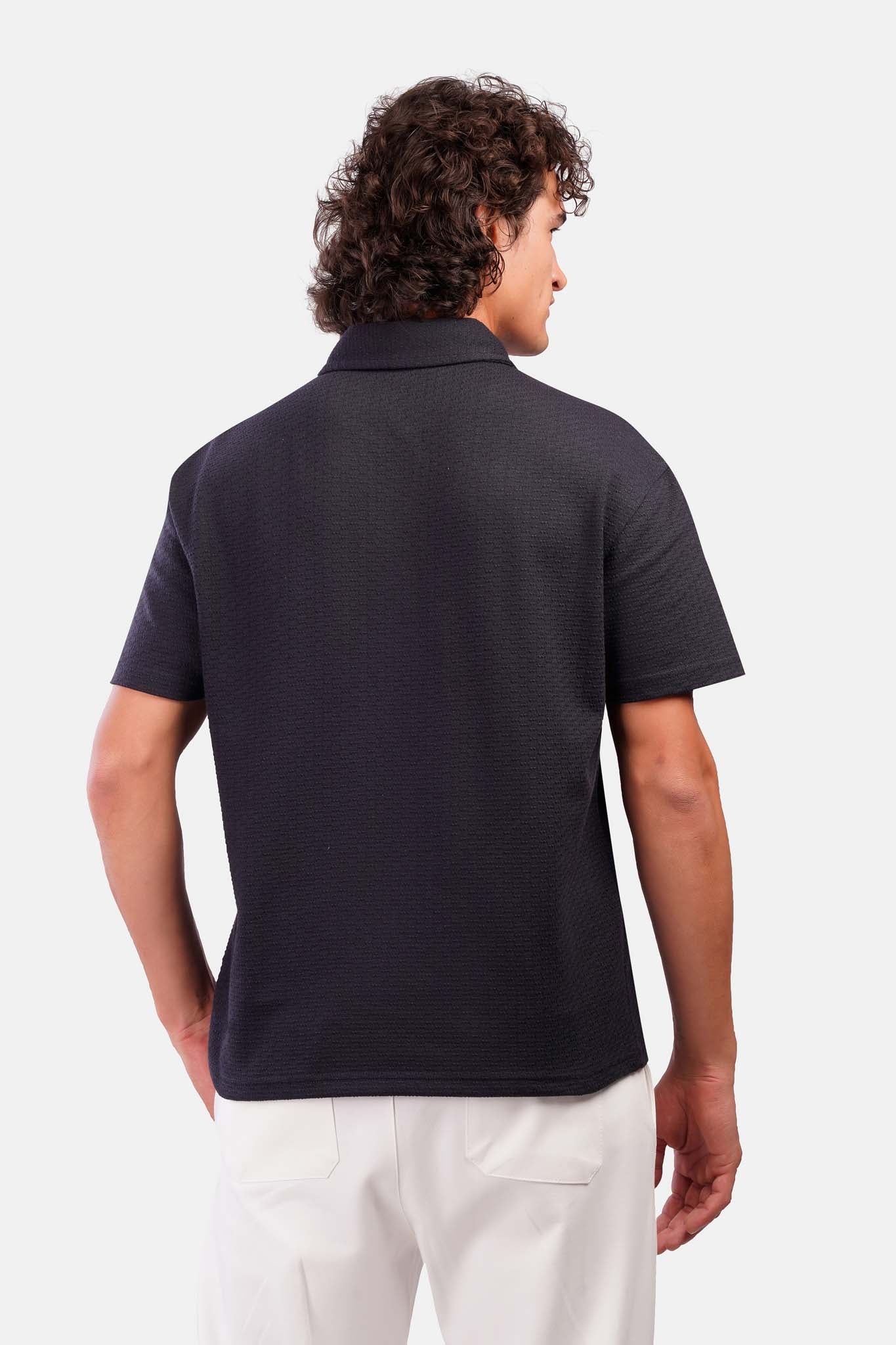 Oversized Jacquard Polo T-Shirt