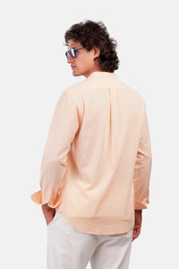 Slub Cotton Half-Collar Shirt